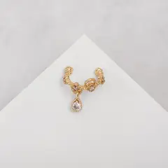 BY LAS CAYETANAS - Aros cuff JUNO bañado en Oro 18k