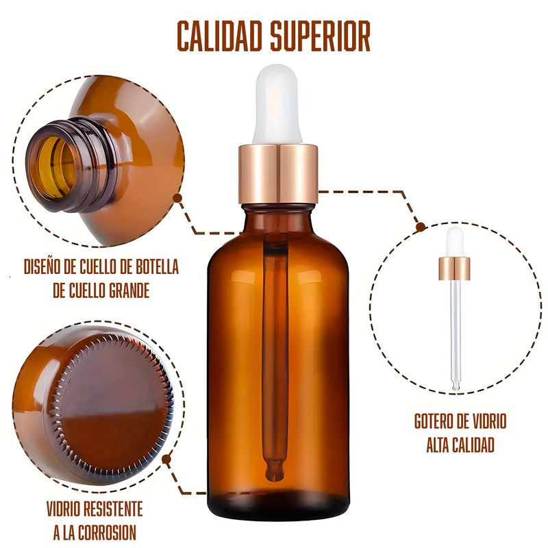 GENERICO - Set 24 Frascos Goteros De Aceite Esencial Goma Blanca 10ml