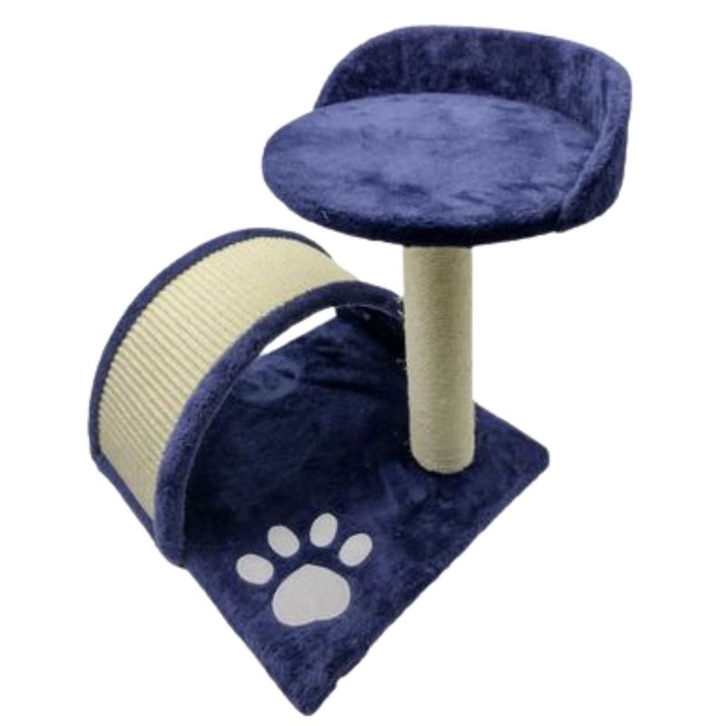 GENERICO - Rascador Juguete Para Gato 1 Nivel Con Resbalin Tunel 42 Cms