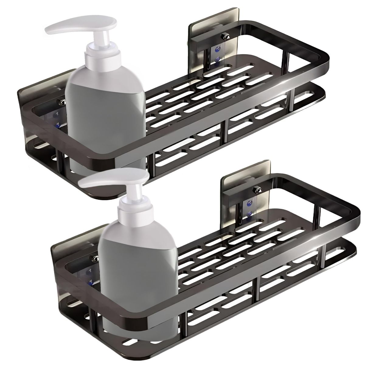 GENERICO - 2pcs Negro Estante Organizador Regadera Para Baño.