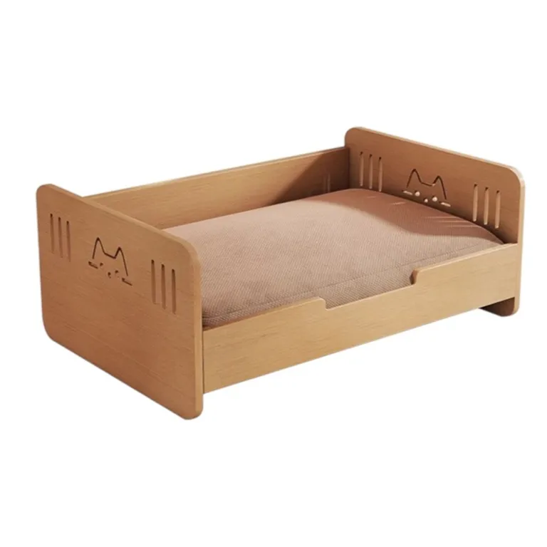 Cama Para Mascotas Madera Con Colchon 40x60cm By