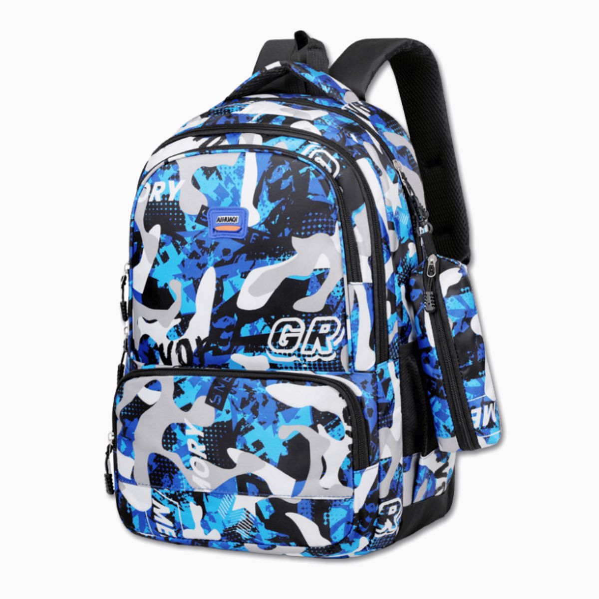 UTILISIMO - Mochila Escolar Juvenil y Universitario 45cm Camuflaje Unisex Blue