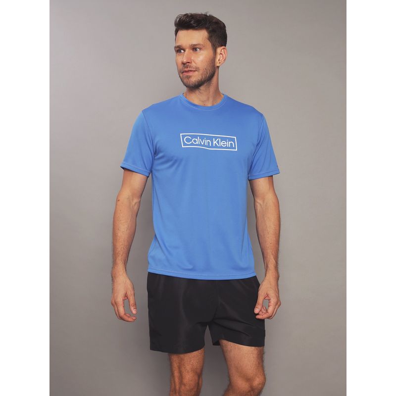CALVIN KLEIN - Polera Rash Guard Azul Calvin Klein