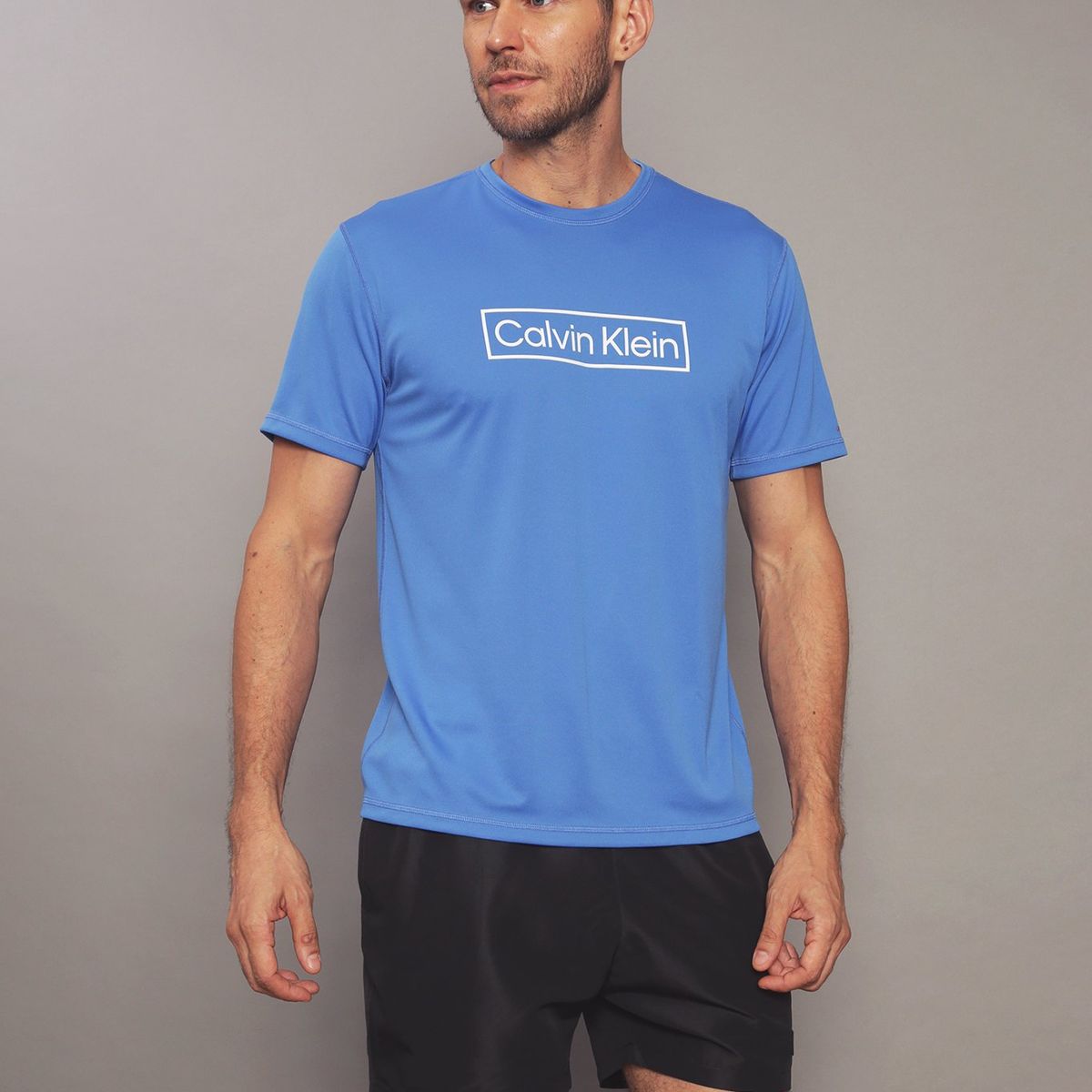 CALVIN KLEIN - Polera Rash Guard Azul Calvin Klein