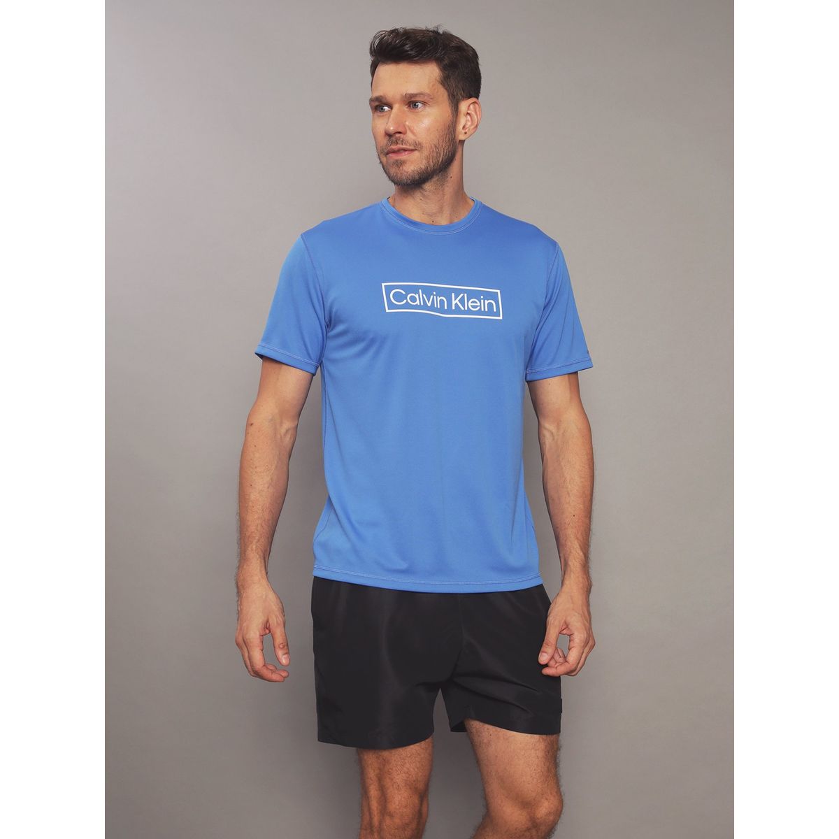 CALVIN KLEIN - Polera Rash Guard Azul Calvin Klein