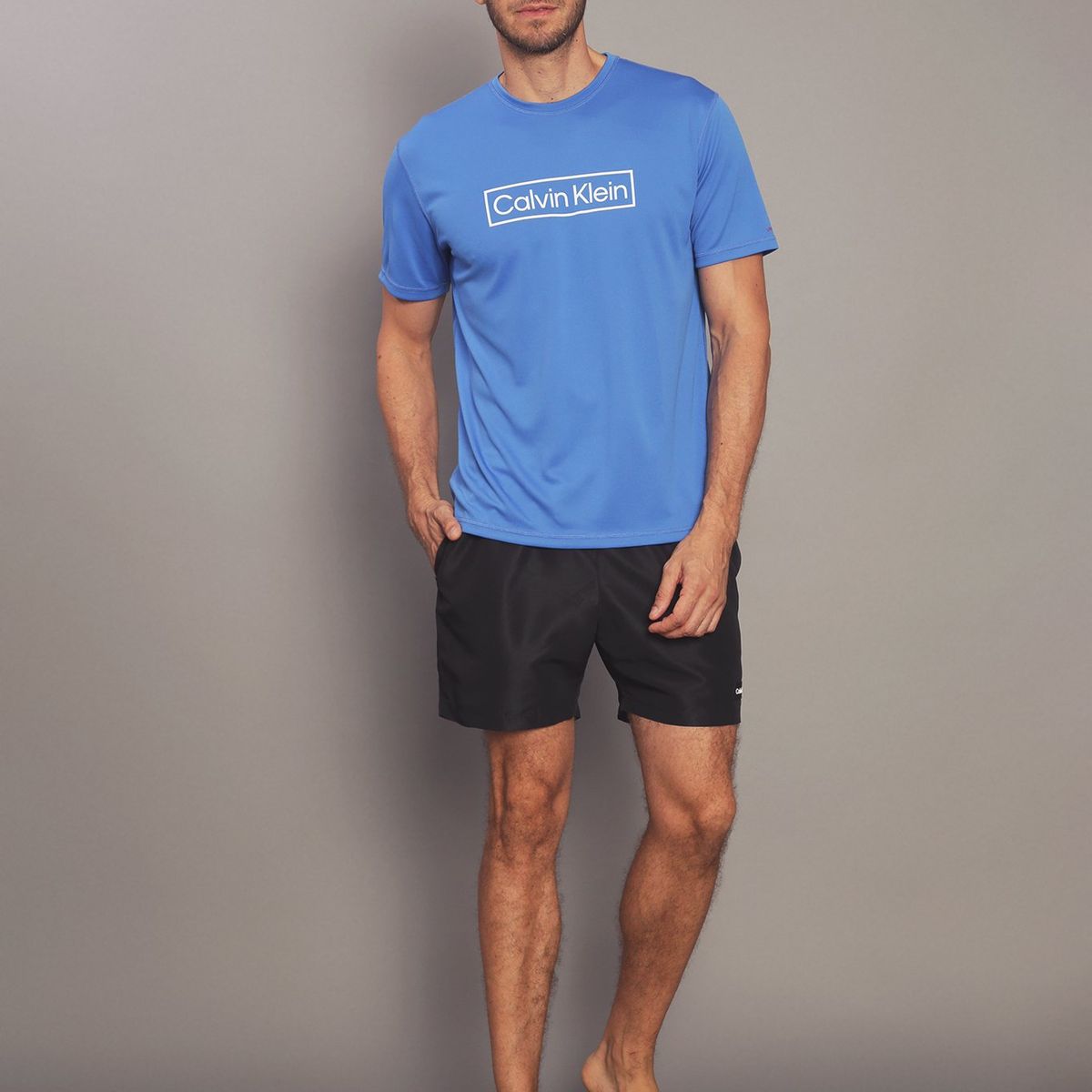 CALVIN KLEIN - Polera Rash Guard Azul Calvin Klein