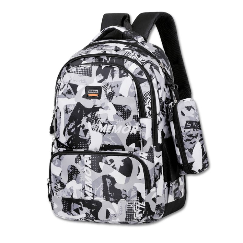 UTILISIMO - Mochila Escolar Juvenil y Universitario 45cm Camuflaje Unisex Gray