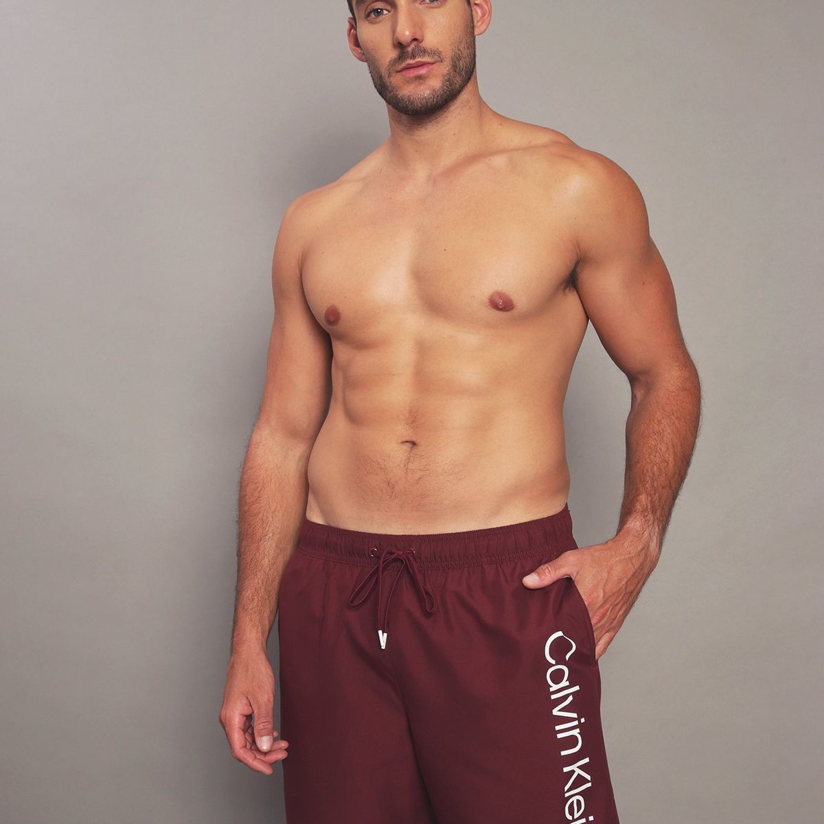CALVIN KLEIN - Traje de Baño Core Solids Burdeo Calvin Klein