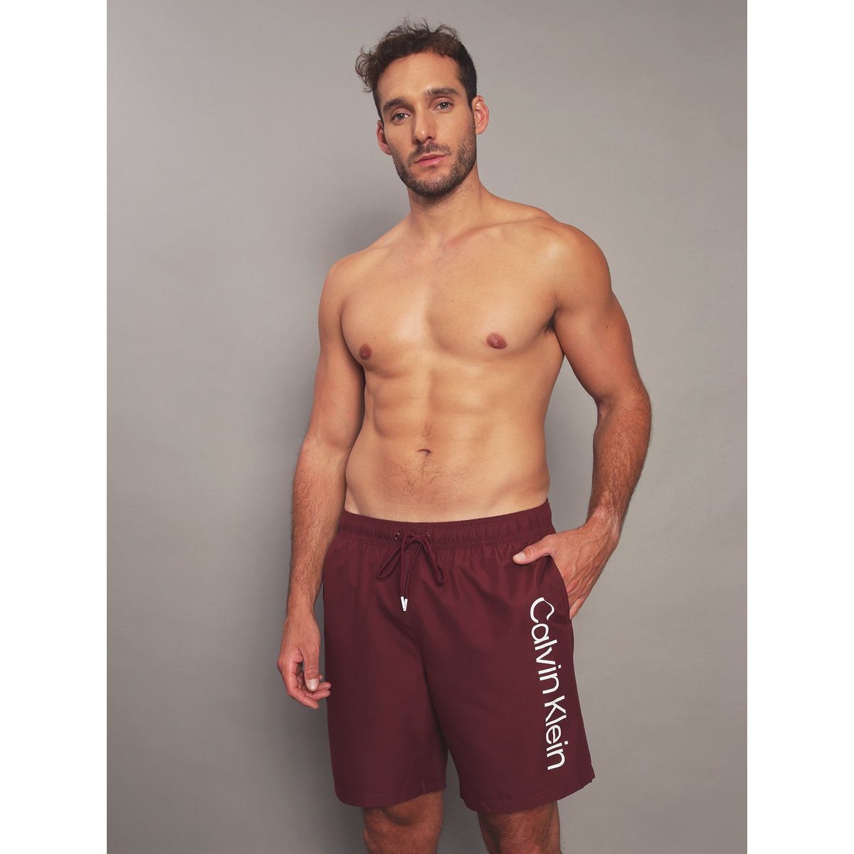 CALVIN KLEIN - Traje de Baño Core Solids Burdeo Calvin Klein