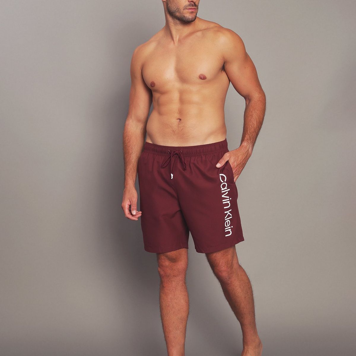 CALVIN KLEIN - Traje de Baño Core Solids Burdeo Calvin Klein