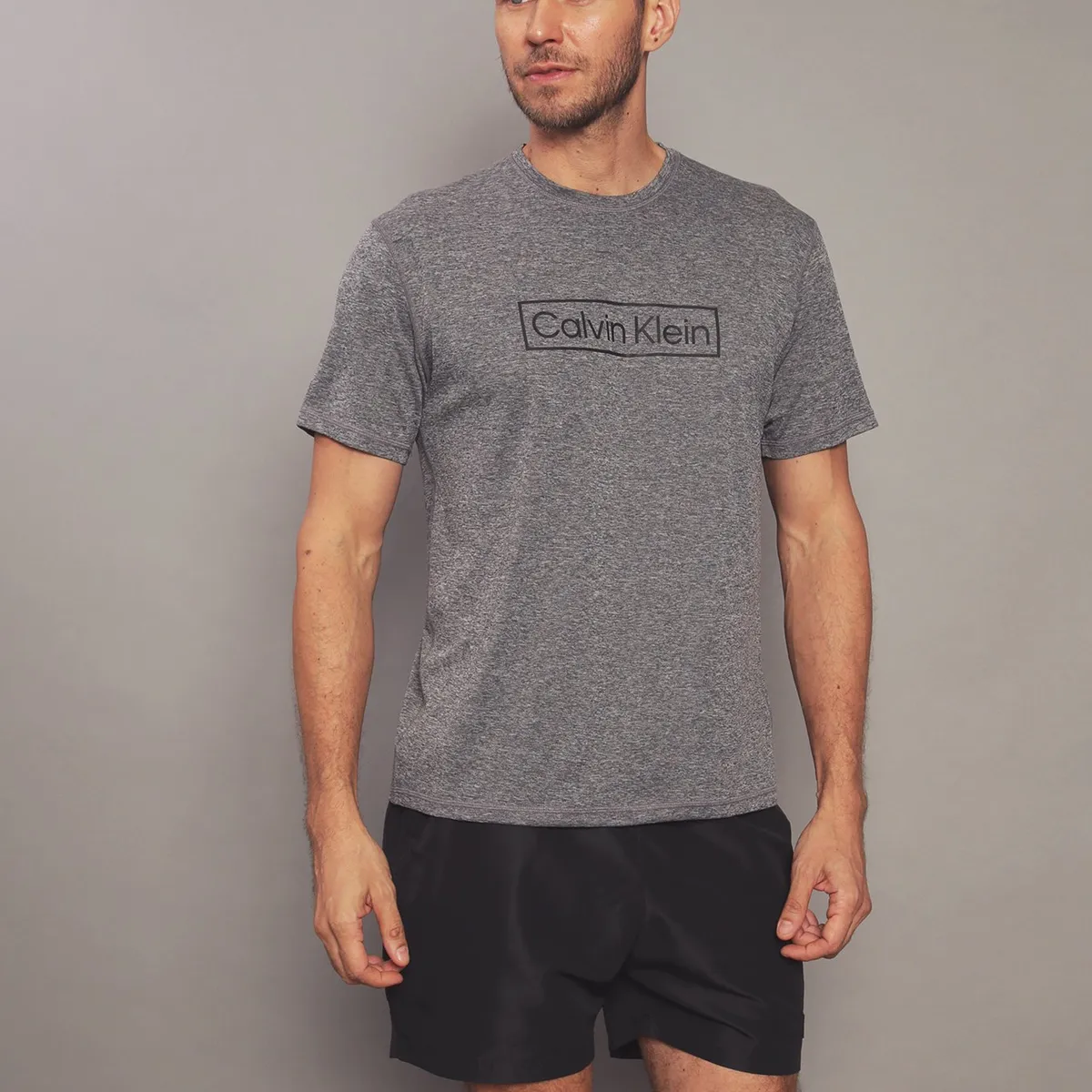 CALVIN KLEIN - Polera Rash Guard Gris Calvin Klein