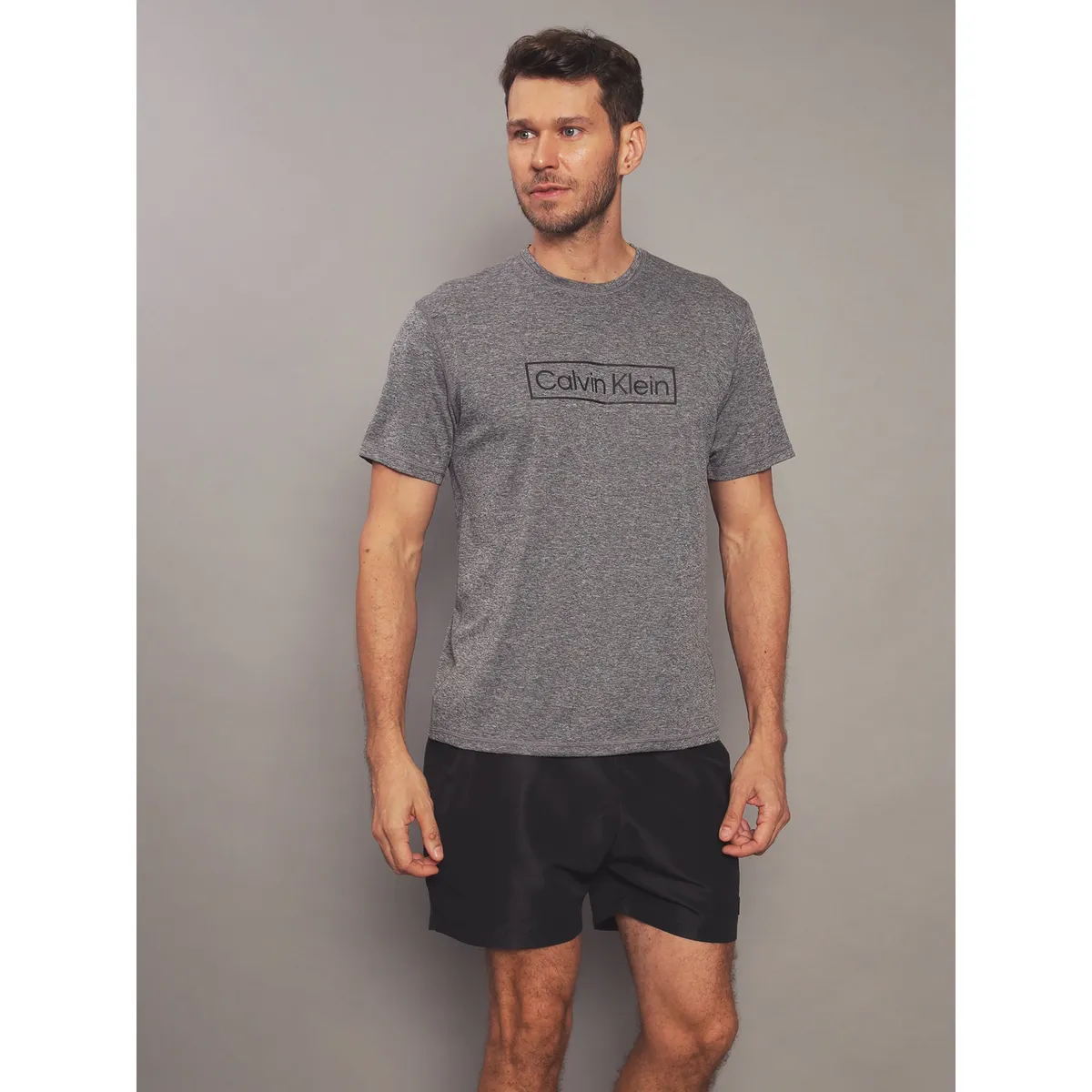 CALVIN KLEIN - Polera Rash Guard Gris Calvin Klein