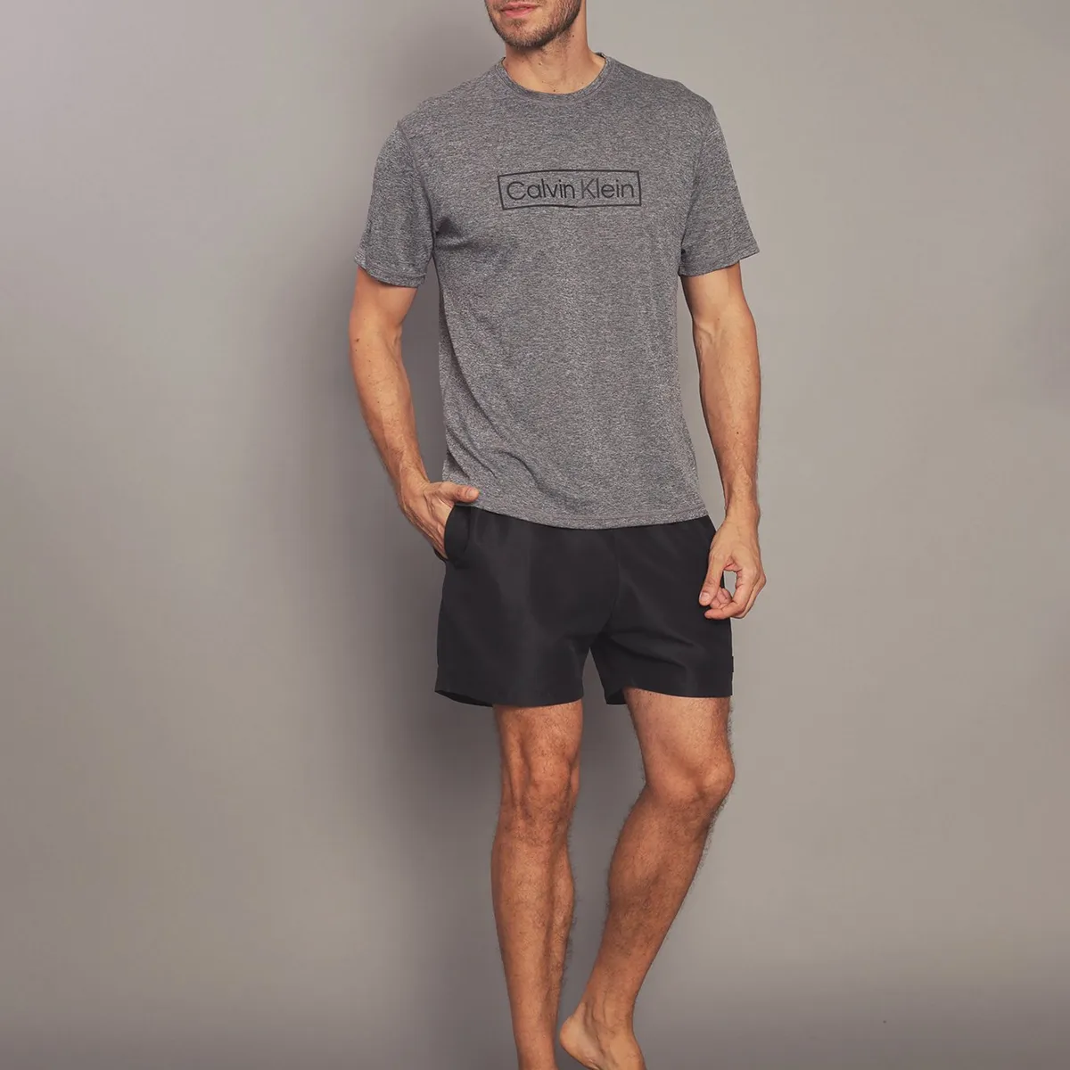 CALVIN KLEIN - Polera Rash Guard Gris Calvin Klein