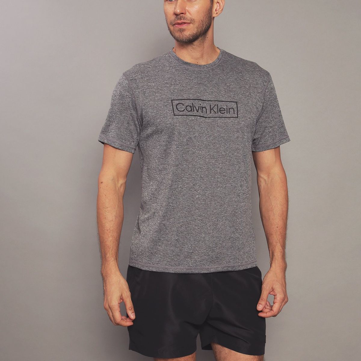 CALVIN KLEIN - Polera Rash Guard Gris Calvin Klein