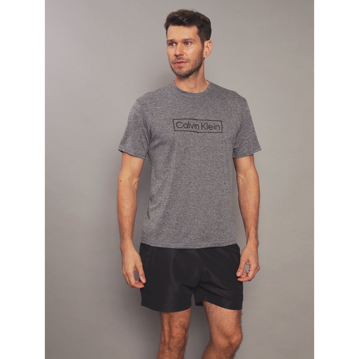 CALVIN KLEIN - Polera Rash Guard Gris Calvin Klein