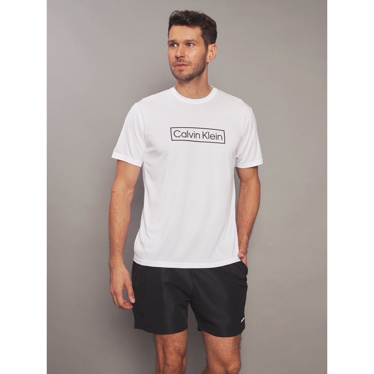 CALVIN KLEIN - Polera Rash Guard Blanco Calvin Klein