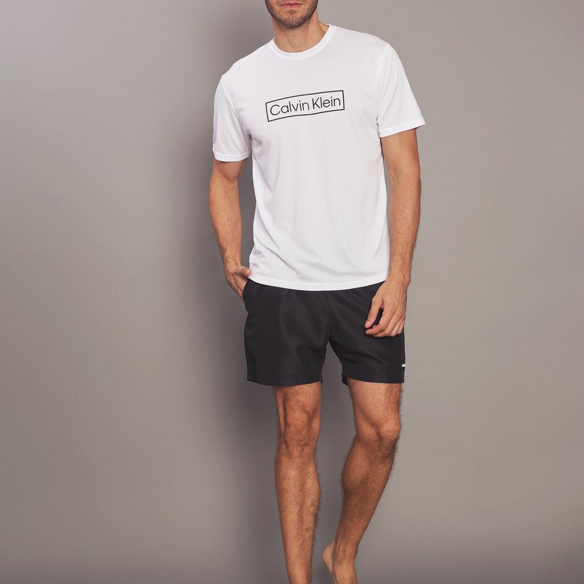 CALVIN KLEIN - Polera Rash Guard Blanco Calvin Klein