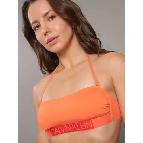 CALVIN KLEIN - Parte Superior de Bikini Core Icon Naranja