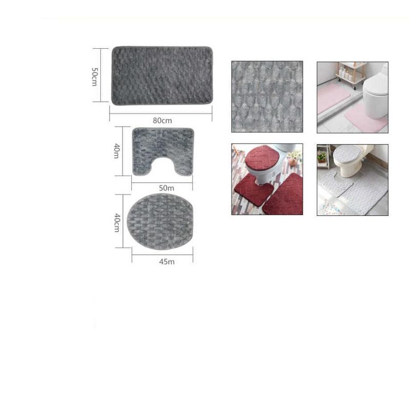 GENERICO - Alfombra para Baño 2 pcs Negro