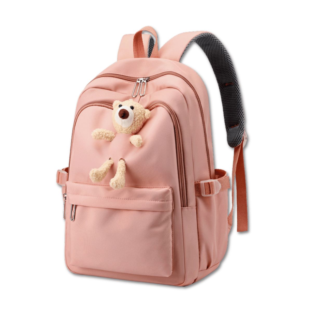 UTILISIMO - Mochila Escolar Juvenil 46cm Niñas Estilo Kawaii Cute Teddy Bear Pink