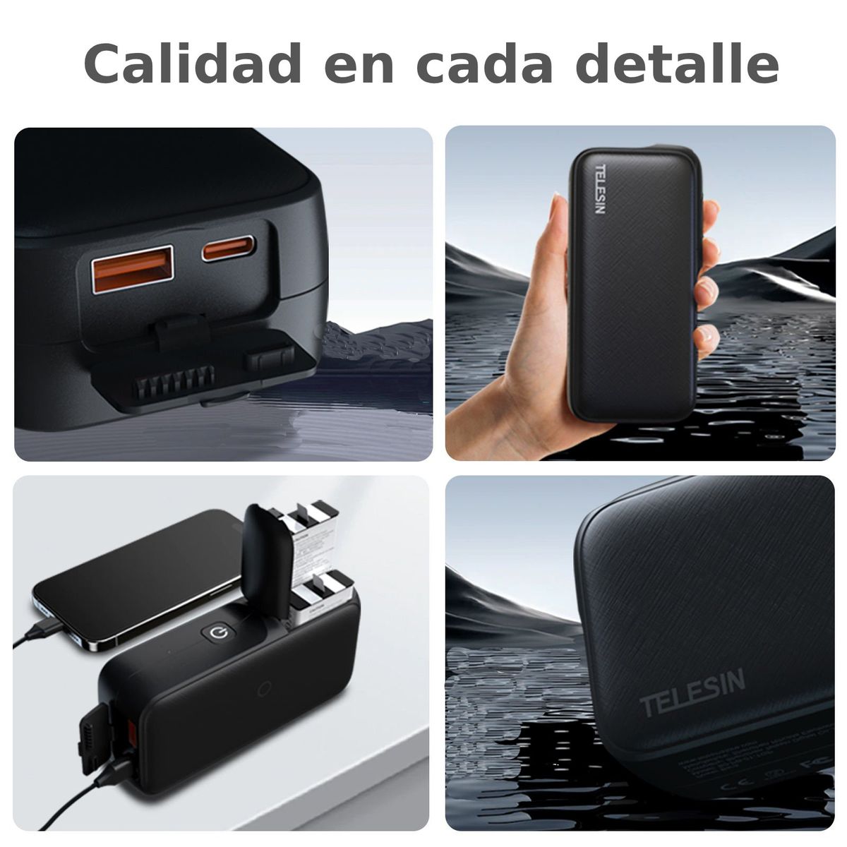 TELESIN - Power Bank para GoPro Hero 13 Black y Smartphone - Telesin