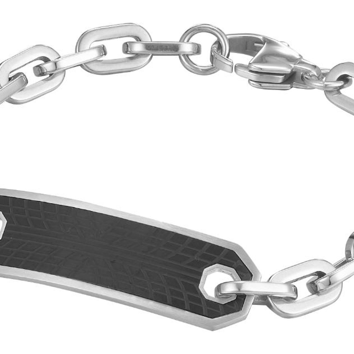 CAT - Pulsera de Hombre Cat J002B00112 Negro-Plateado - Negro