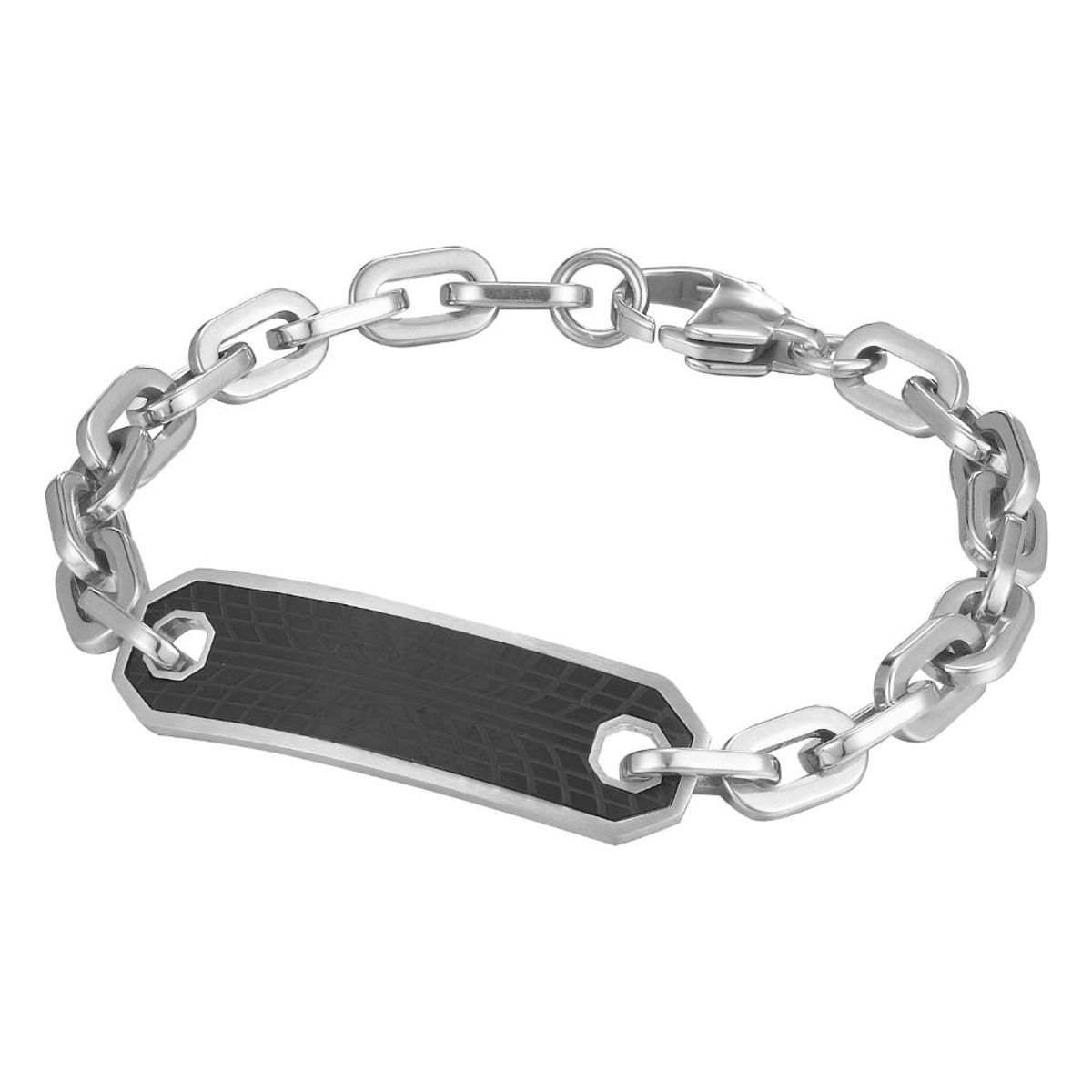 CAT - Pulsera de Hombre Cat J002B00112 Negro-Plateado - Negro