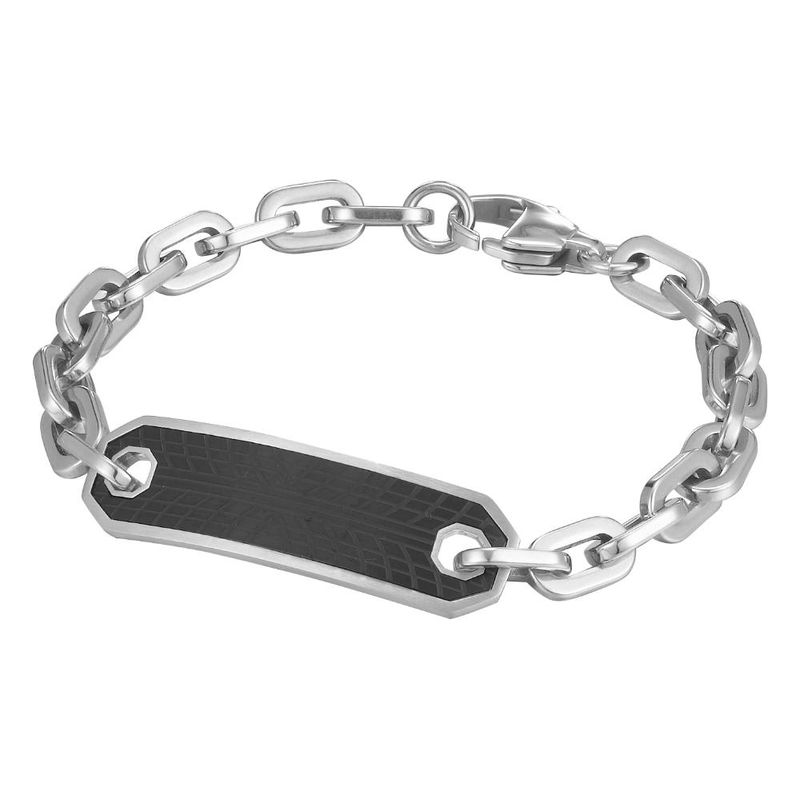 CAT - Pulsera de Hombre Cat J002B00112 Negro-Plateado - Negro
