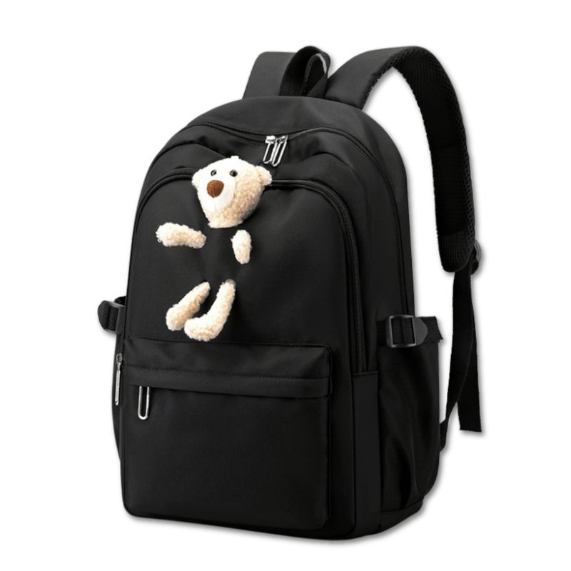 UTILISIMO - Mochila Escolar Juvenil 46cm Niñas Estilo Kawaii Cute Teddy Black