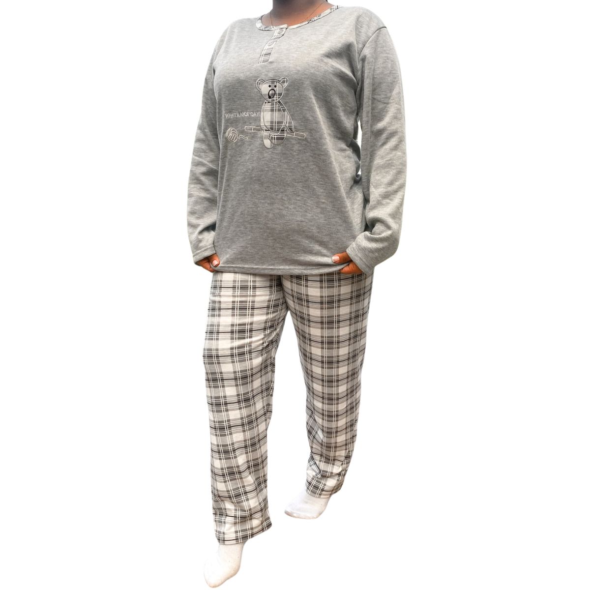 LIKE SHOP - Pijama Mujer Franela Invierno Manga Larga Diseños 538