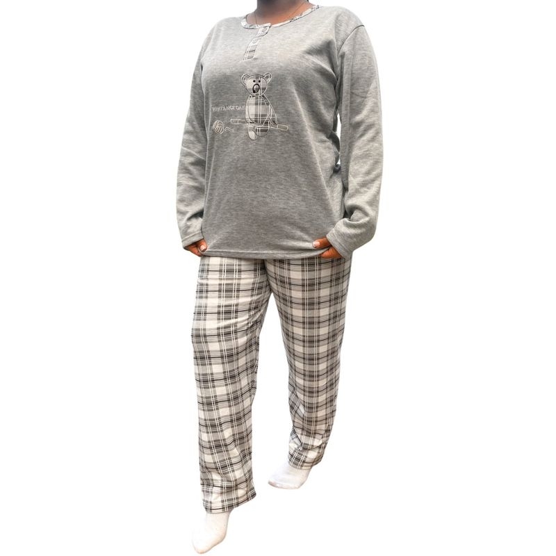 MPROPIA - Pijama Mujer Franela Invierno Manga Larga Diseños 538