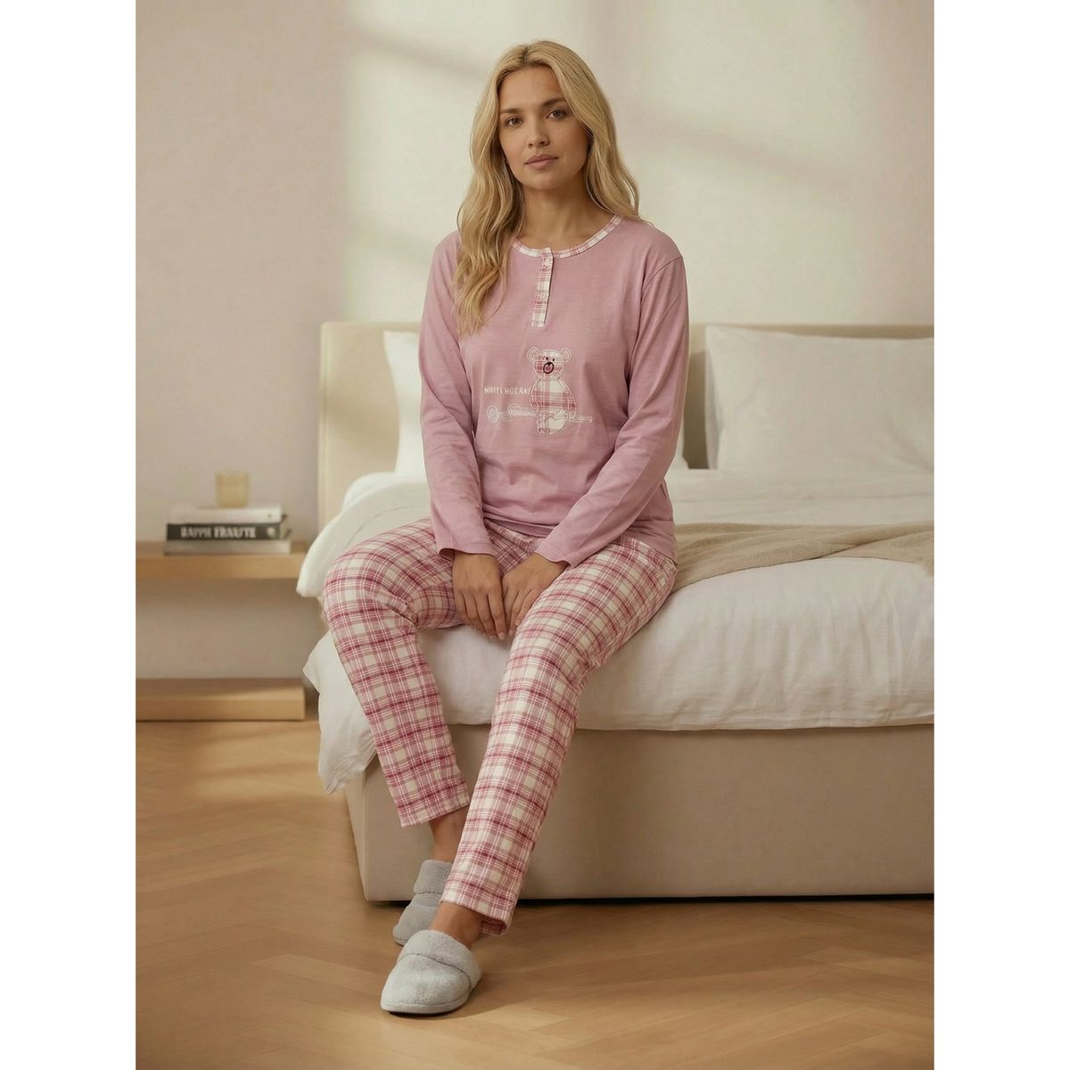LIKE SHOP - Pijama Mujer Franela Invierno Manga Larga Diseños 538