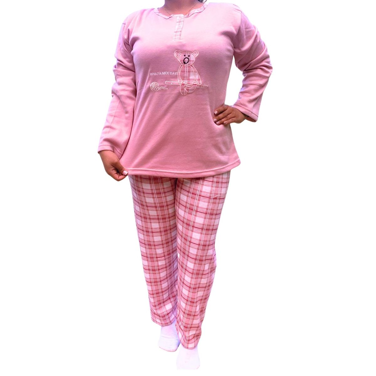 LIKE SHOP - Pijama Mujer Franela Invierno Manga Larga Diseños 538