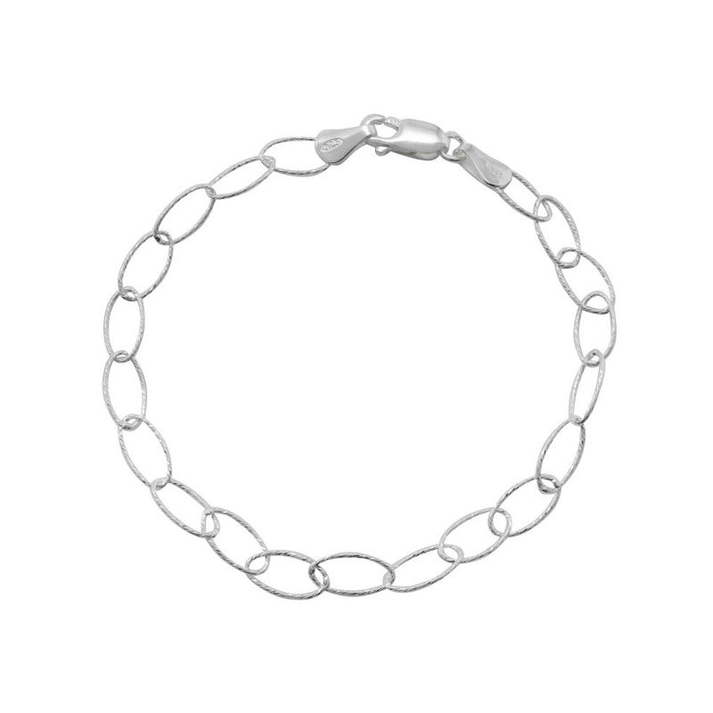 GENERICO - Pulsera De Plata Ovalada Torcida