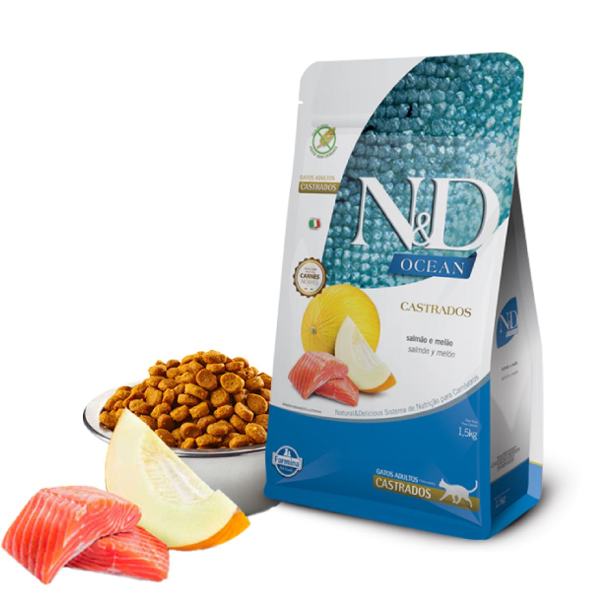 N&D - Alimento N&D Ocean Salmon Gato Castrado 7.5Kg