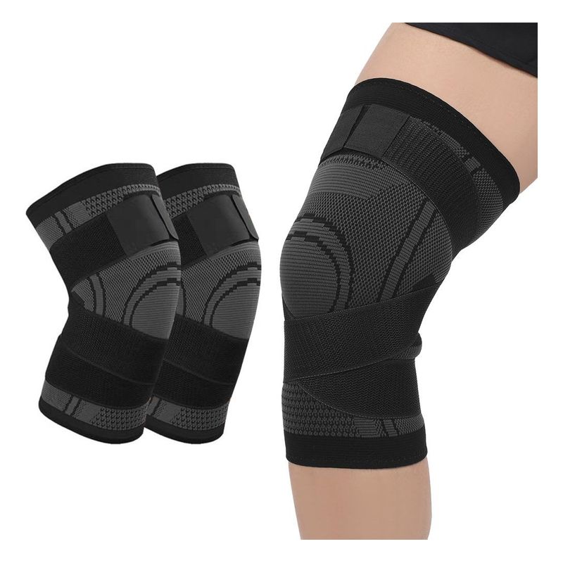 GENERICO - Rodillera Deportiva Compresiva Gris para Entrenamiento Activo