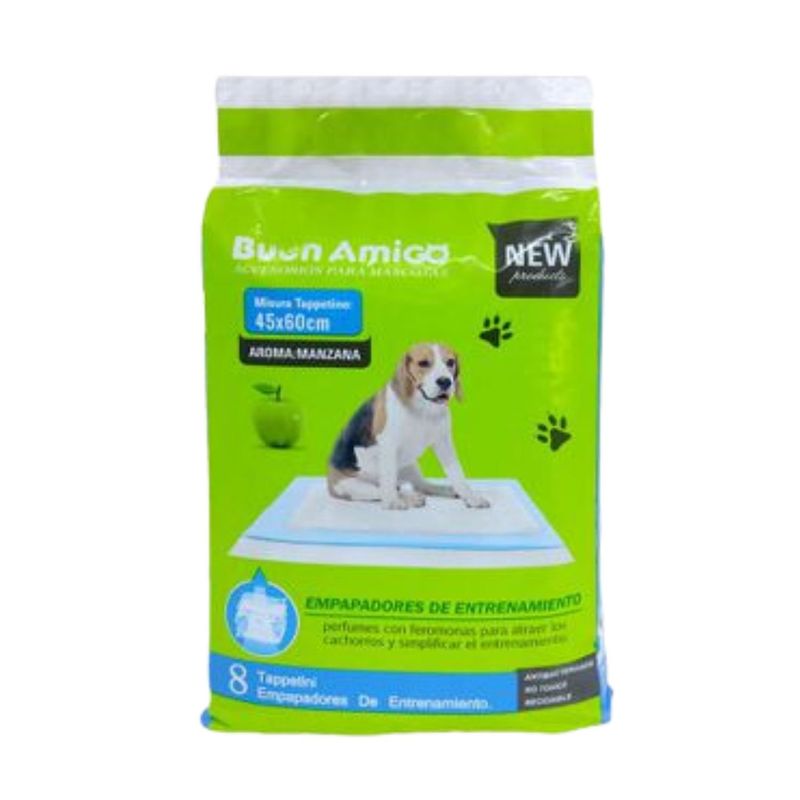 GENERICO - Sabanillas De Entrenamiento Perros 8 Unidades 45x60 Olor Manzana