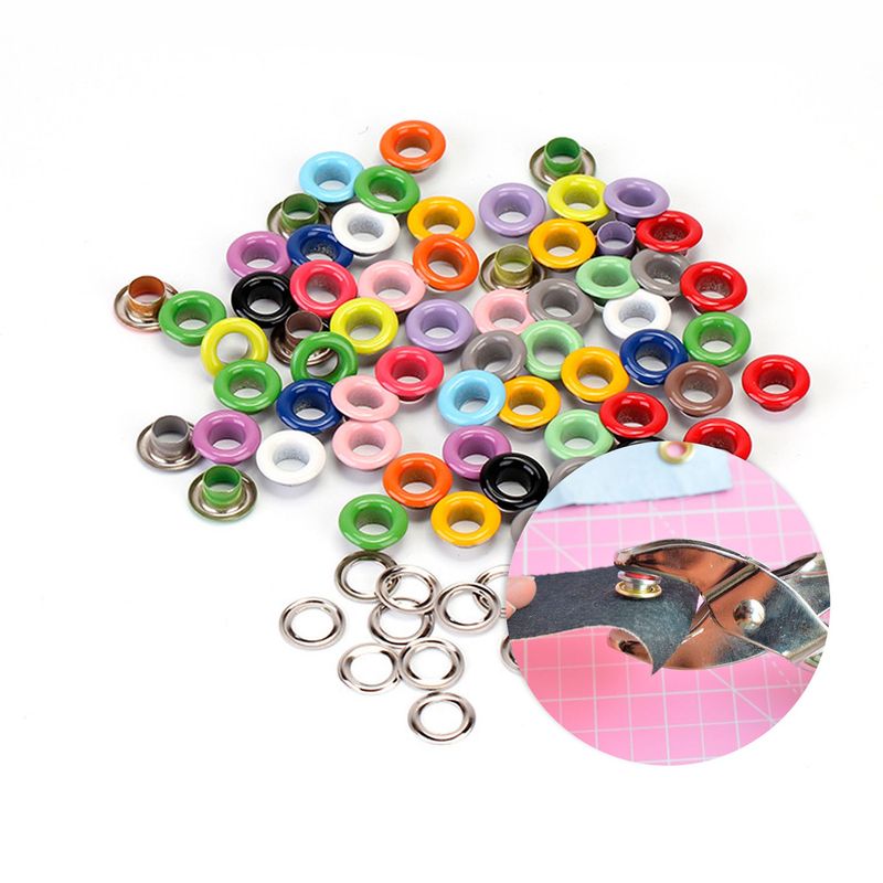 GENERICO - Ojales Arandelas Ojetillo Metalicos Broche 5mm Pack 500 U Gris Oscuro