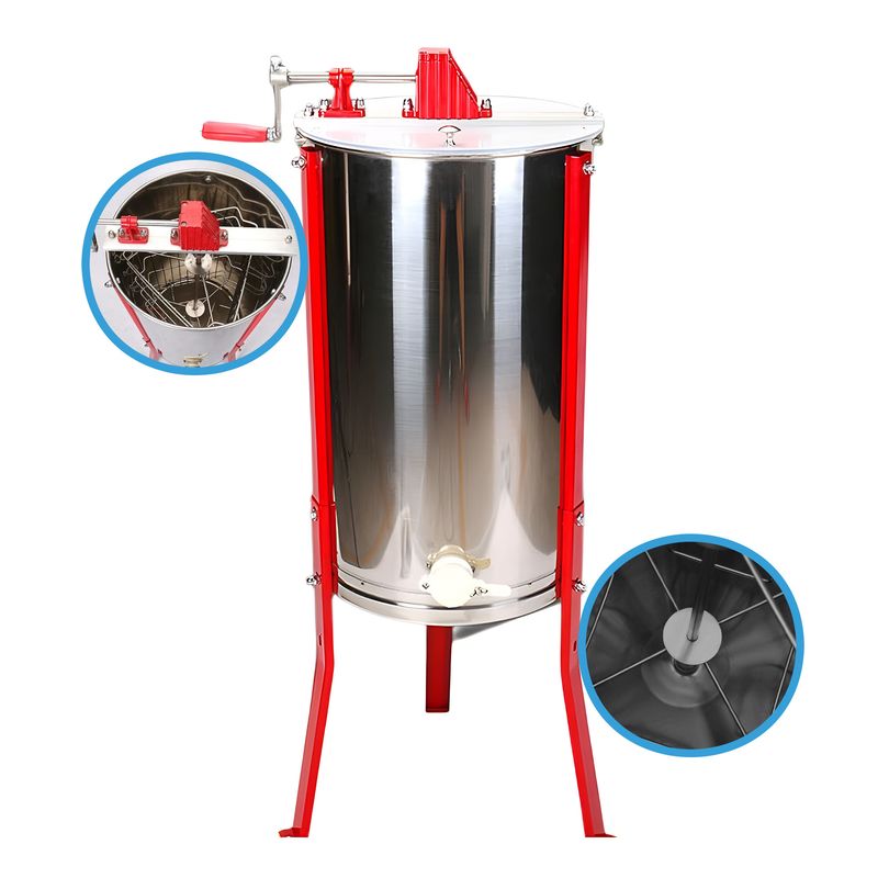 GENERICO - Centrifugadora de miel Extractor Manual Industrial Apicultura Abejas 3 Azas Industrial