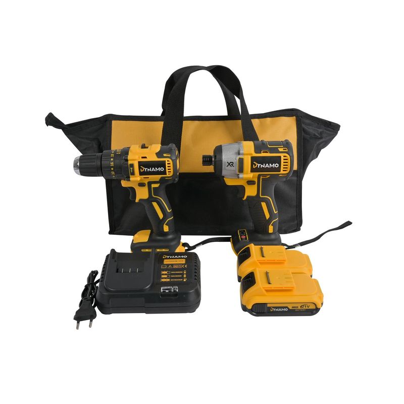 Dynamo - Pack Taladro Percutor + Atornillador de Impacto 21V Dynamo