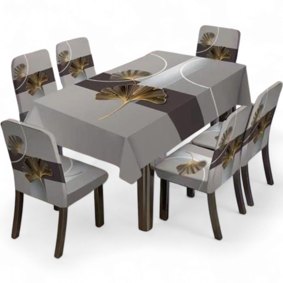 GENERICO - Pack De 6 Fundas De Sillas Elasticadas + Mantel Estampados