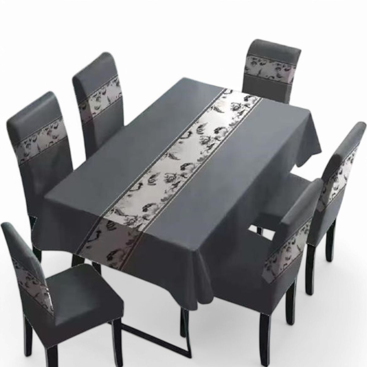 GENERICO - Pack De 6 Fundas De Sillas Elasticadas + Mantel Estampados