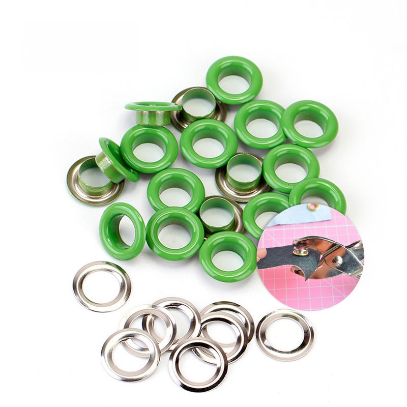 GENERICO - Ojales Arandelas Ojetillo Metalicos Broche 5mm 500 U Verde