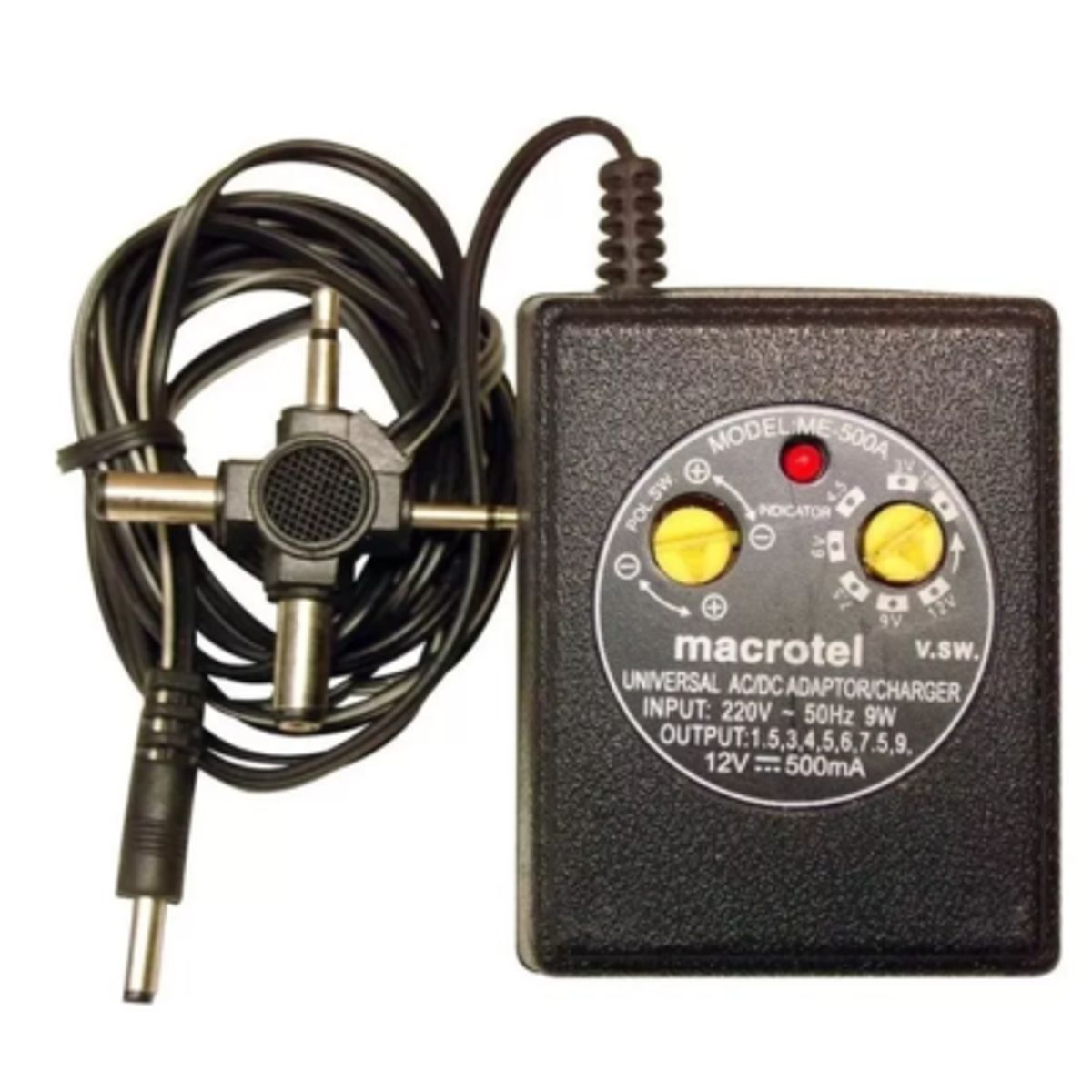 MACROTEL - Eliminador De Pilas 500ma- Adaptador Universal Acdc Macrote