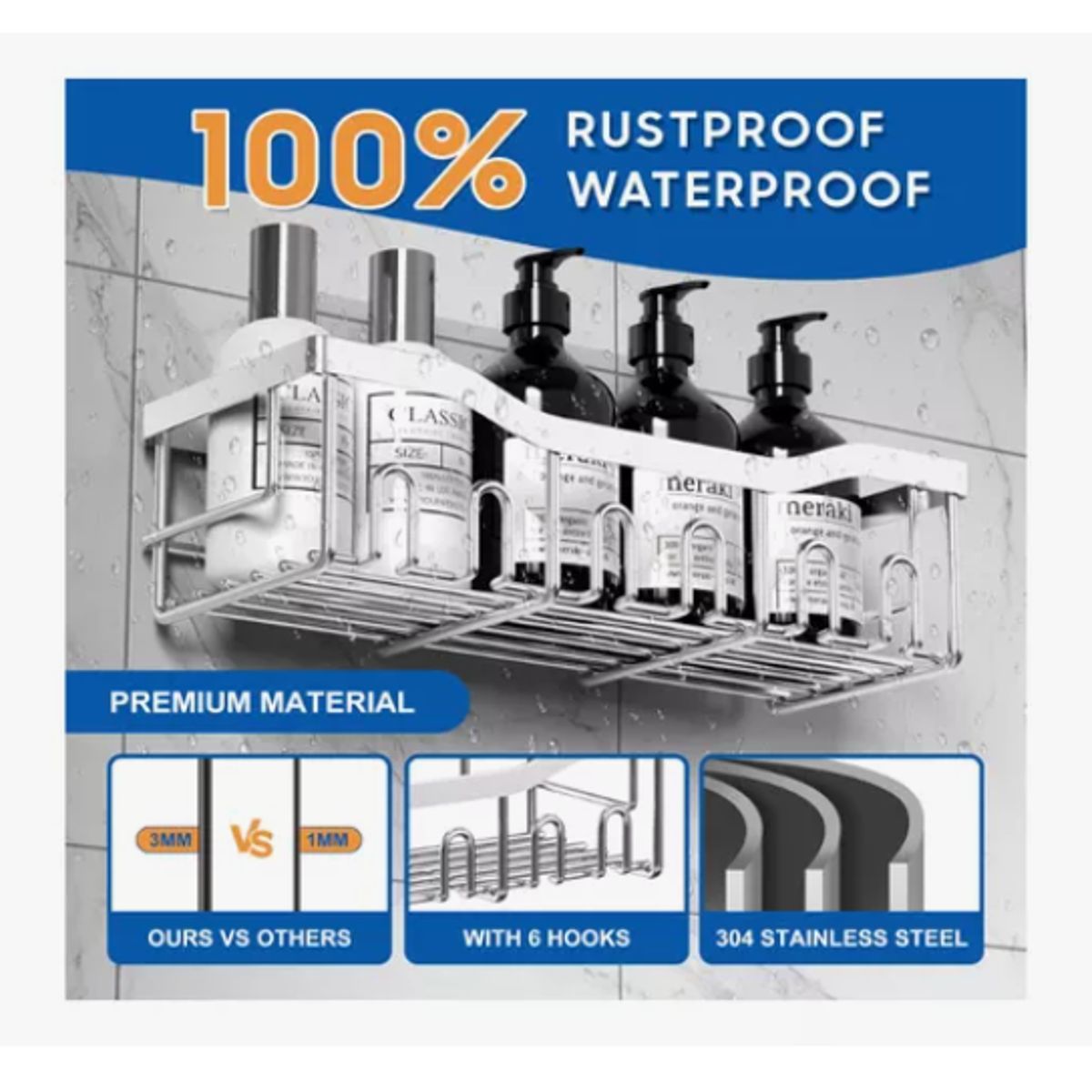 GENERICO - Set 5 Organizadores Esquineros De Ducha Colgadores Jaboneras