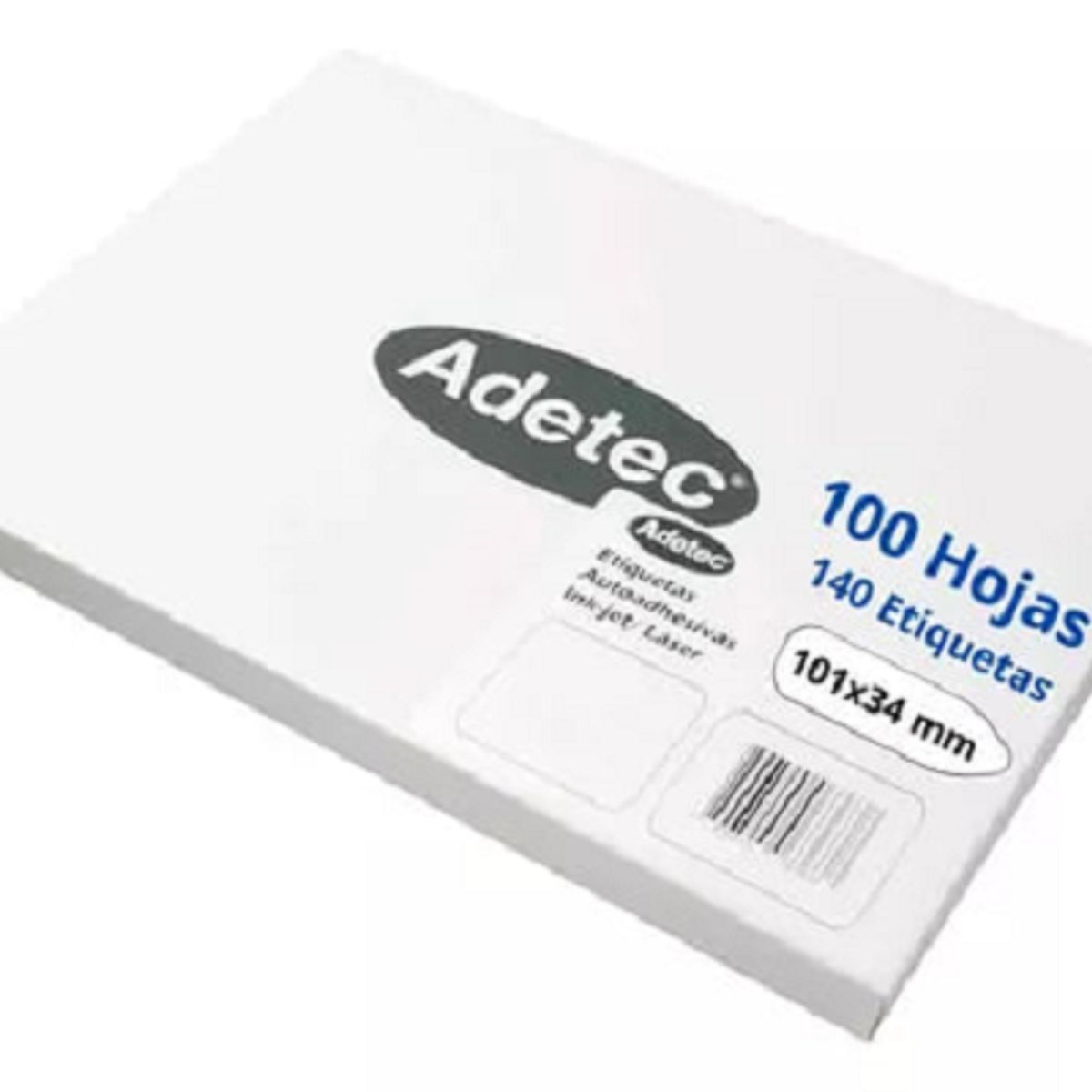 ADETEC - Papel Para Impresora, 1400 Etiquetas Autoadhesiva 101x34mm