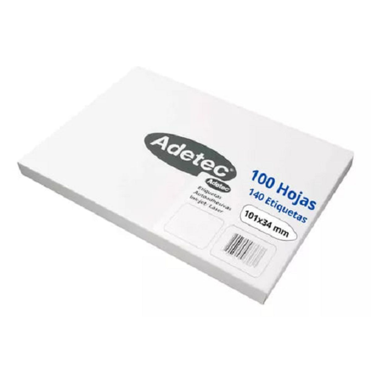 ADETEC - Papel Para Impresora, 1400 Etiquetas Autoadhesiva 101x34mm