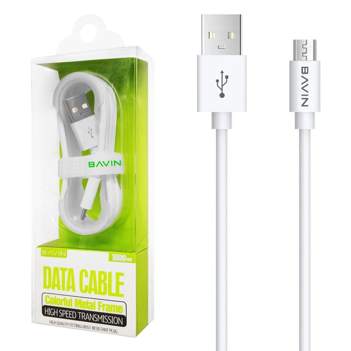 GENERICO - Cable de Carga Rápida 100 Cms. de Largo USB a V8 (Micro USB) - Bavin