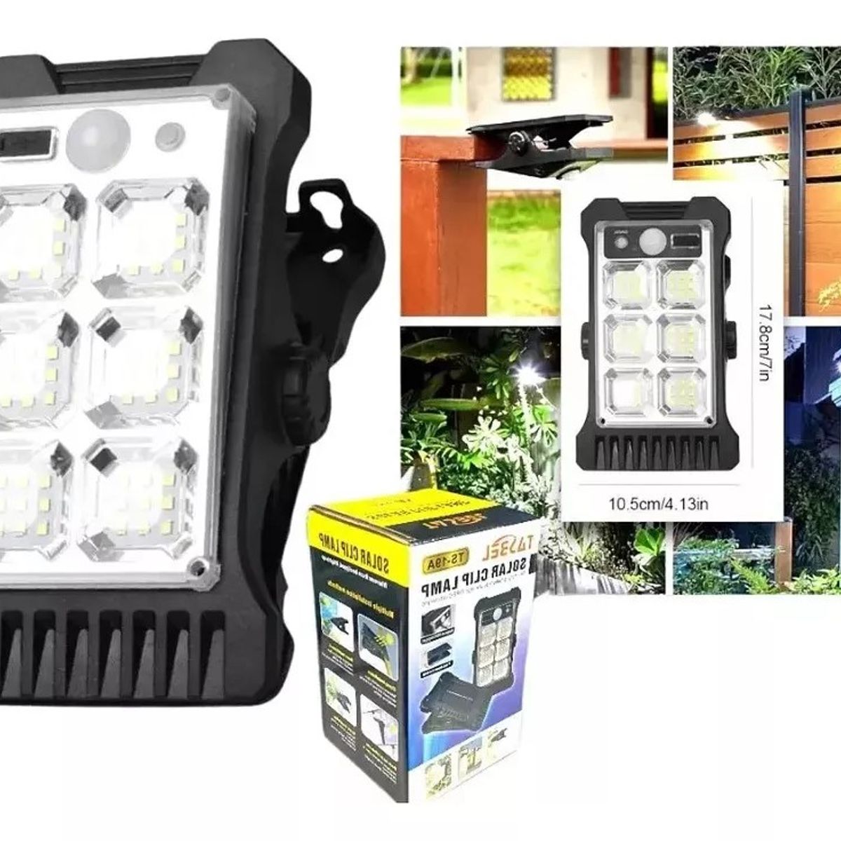 GENERICO - Foco Solar Led Sensor Movimiento Tipo Pinza Clip Fácil