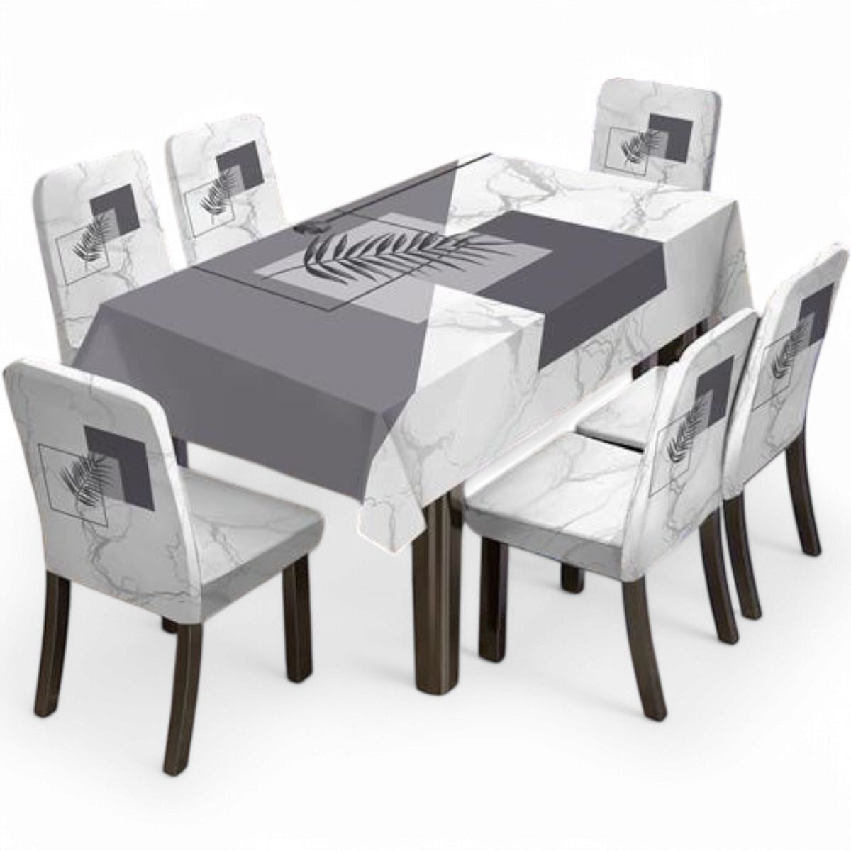 GENERICO - Pack De 6 Fundas De Sillas Elasticadas + Mantel Estampados